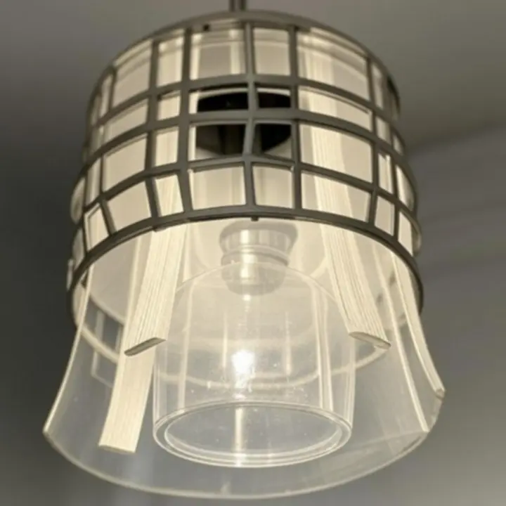 Zbliżenie współczesnej lampy sufitowej o eleganckim wykończeniu