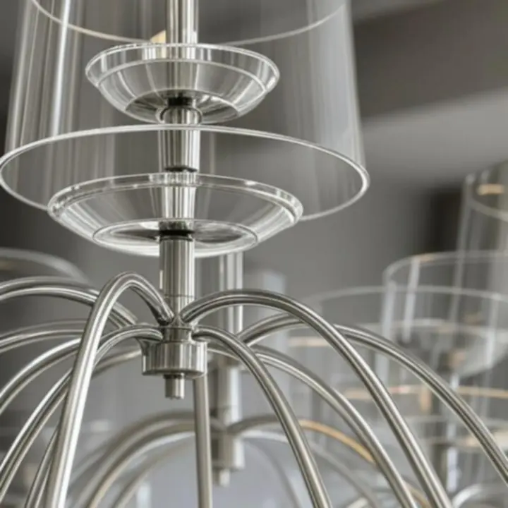 Zbliżenie na wysokiej jakości detal nowoczesnej lampy