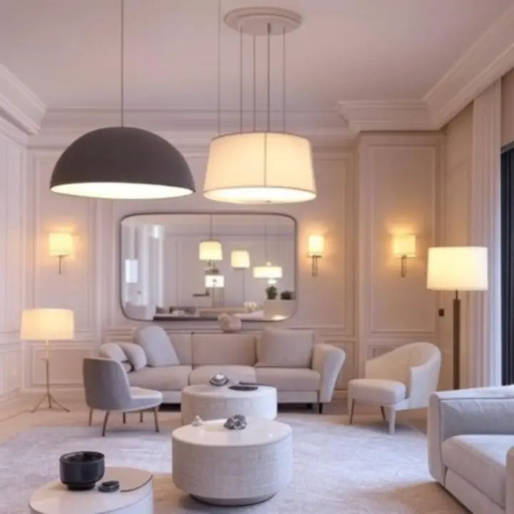 Nowoczesne oświetlenie w eleganckim salonie
