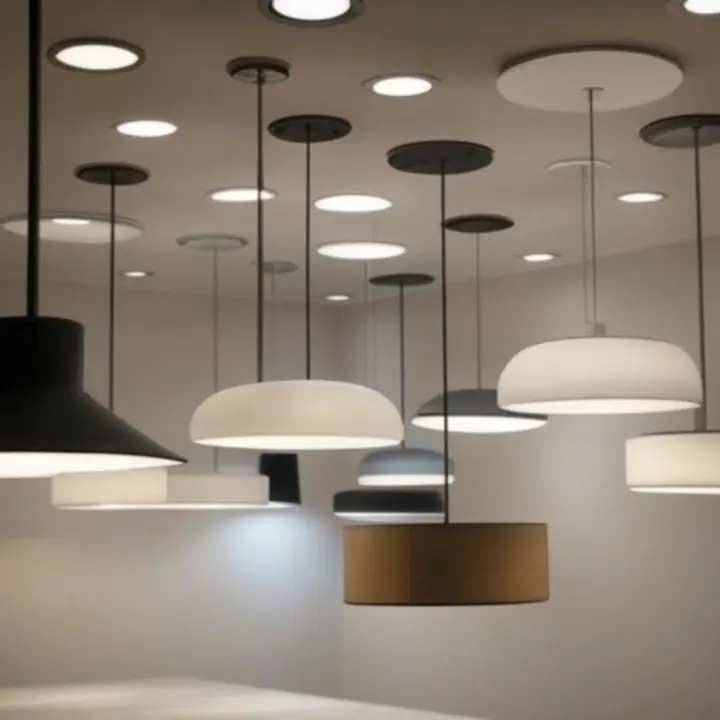 Nowoczesne lampy sufitowe w eleganckim, jasnym wnętrzu