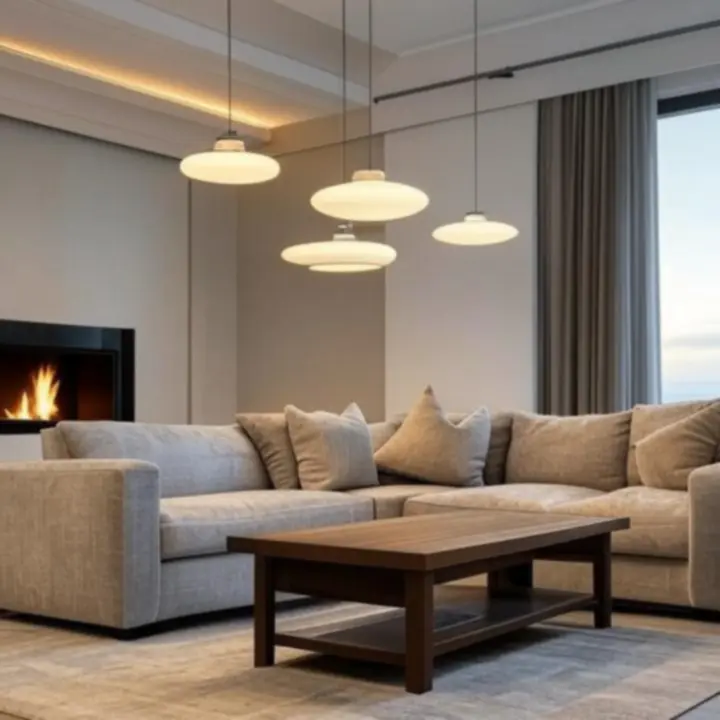 Nowoczesne lampy sufitowe w minimalistycznym wnętrzu