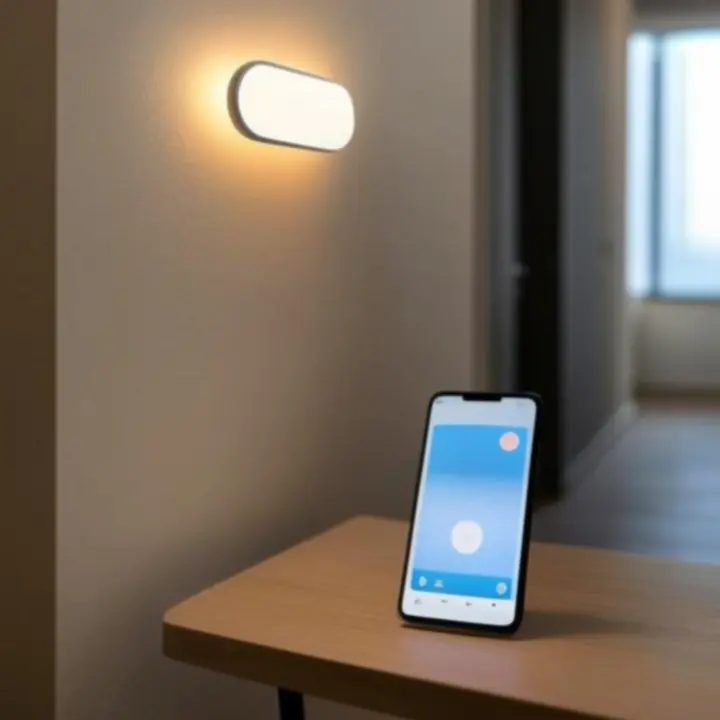 Sterowanie lampą ścienną z poziomu aplikacji na smartfonie