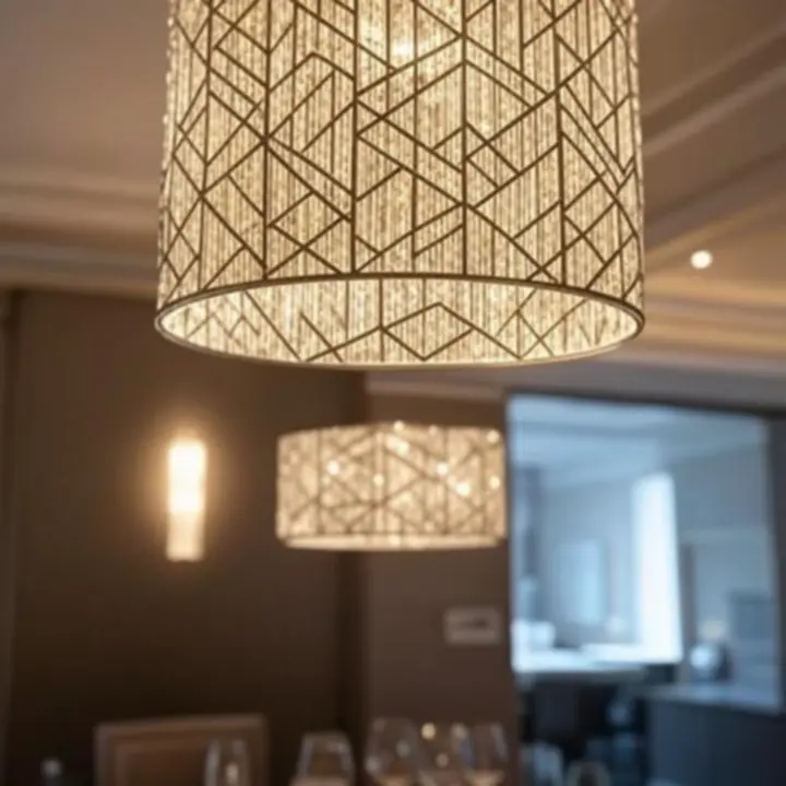 Dekoracyjna lampa sufitowa będąca centralnym punktem nowoczesnego salonu